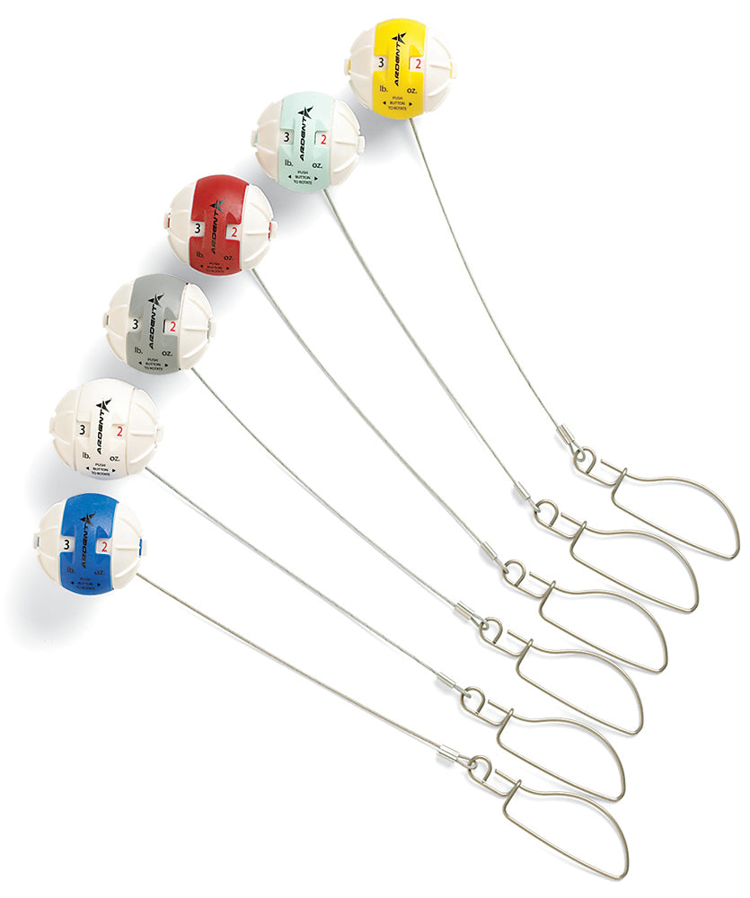 Six SMART CULL. Culling balls with locking pounds and ounce selectors