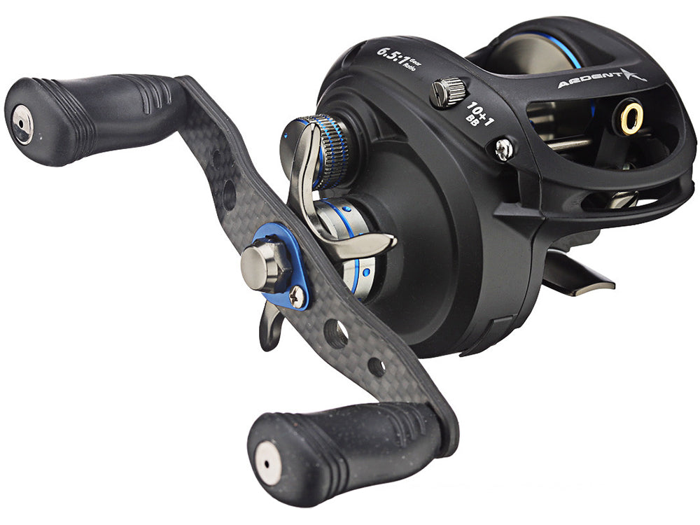 Black with blue APEX MAGNUM Baitcaster