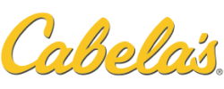 Yellow logo text: Cabelas
