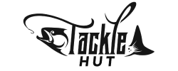 a black and white Tackle HUT logo