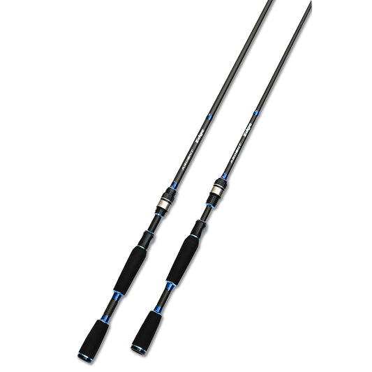 Two Black and blue EDGE SPINNING RODS