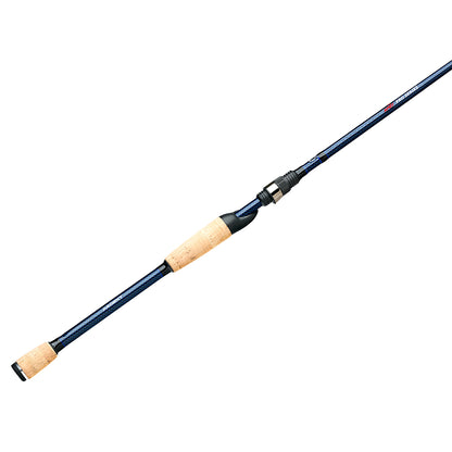 A black with blue APEX SPINNING ROD