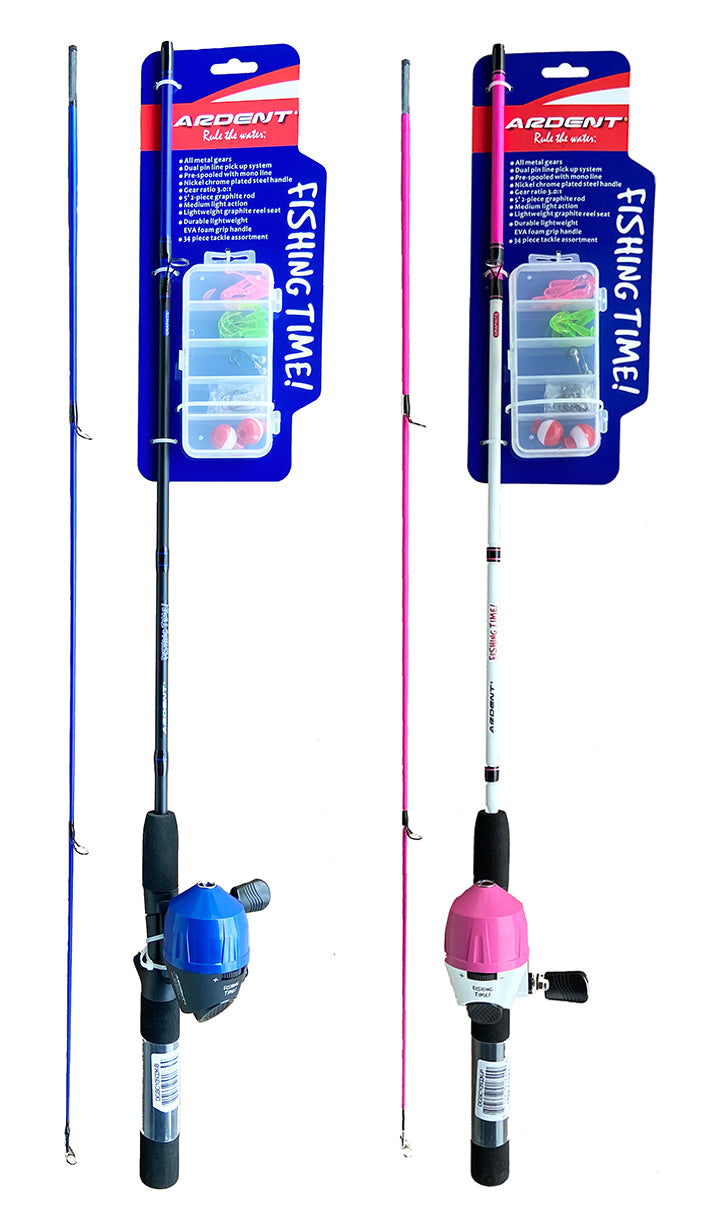 Pink and blue FISHING TIME KIDS SPINCAST COMBOS